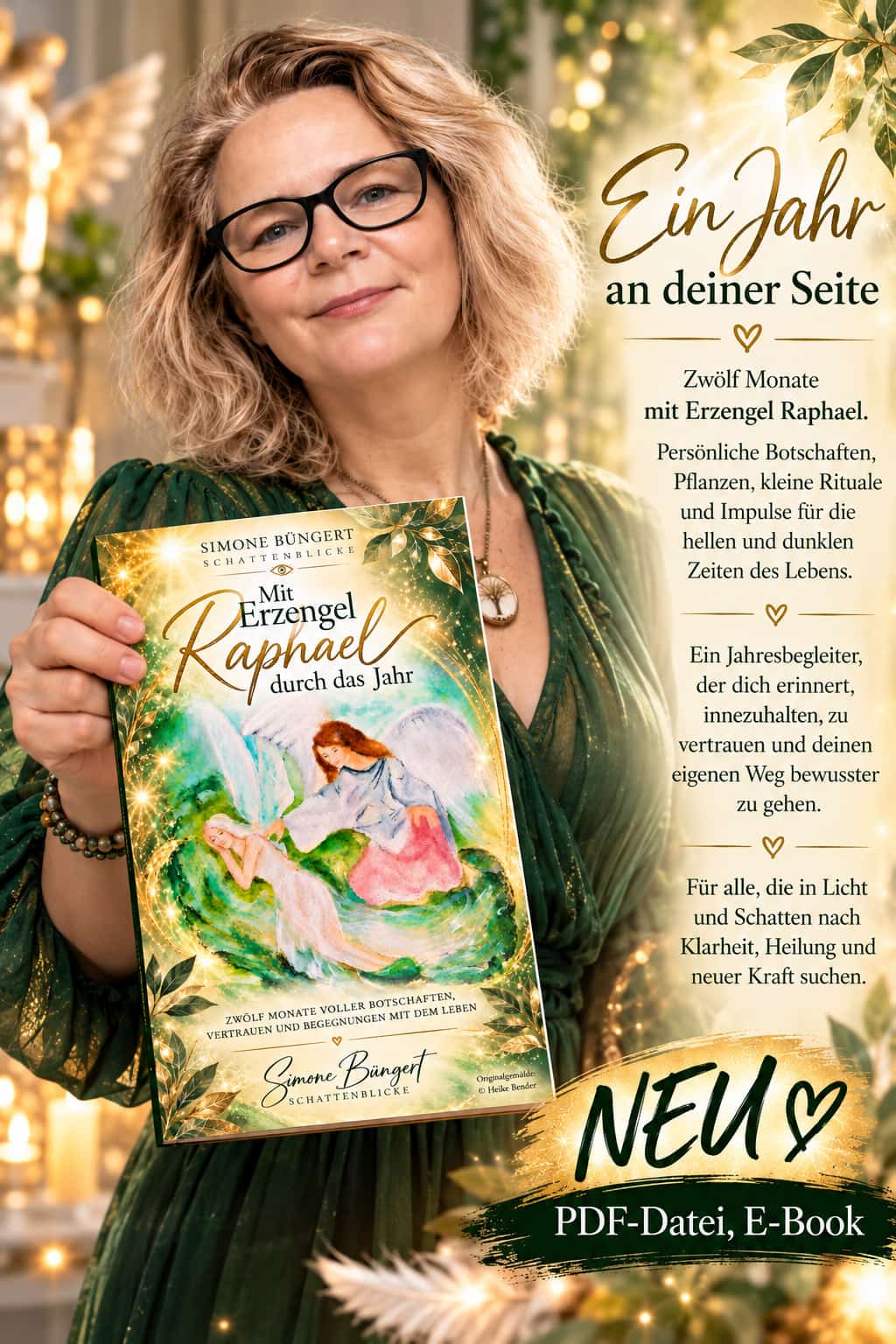 Simone Büngert mit dem Jahresbegleiter „Mit Erzengel Raphael durch das Jahr“